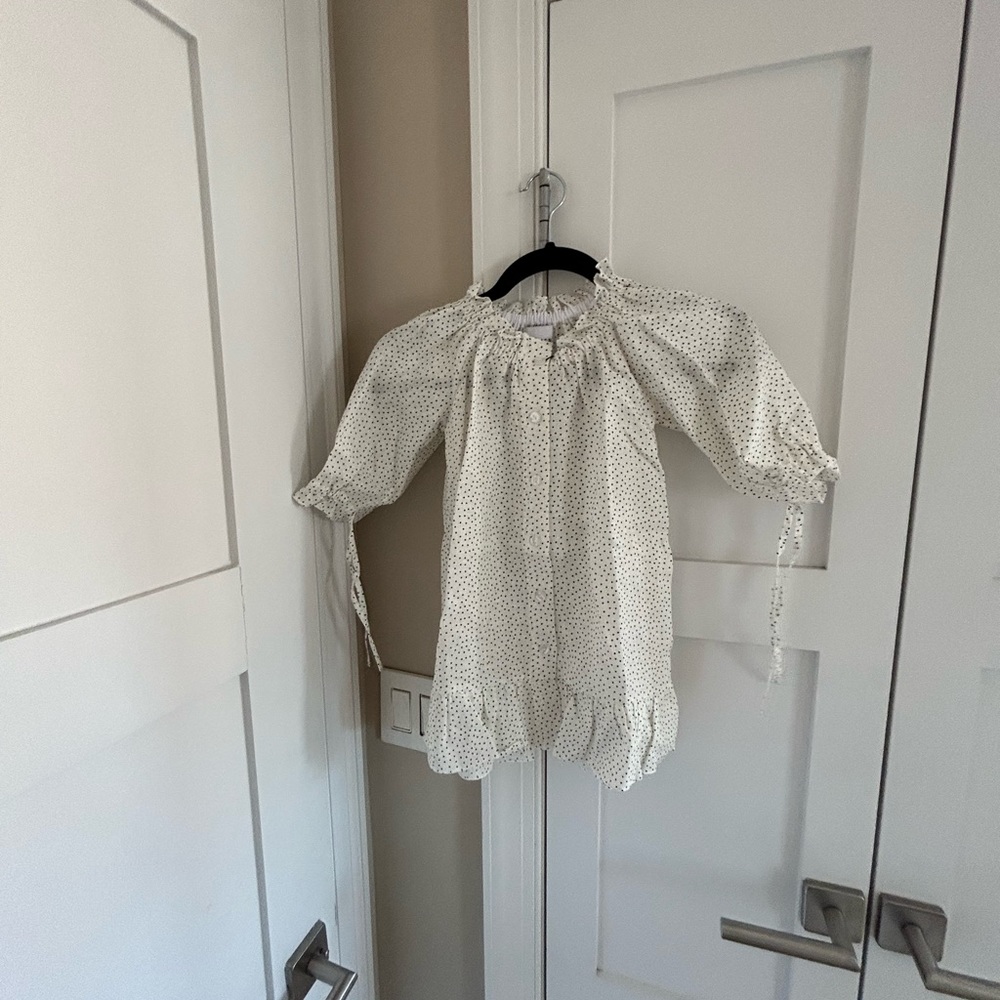 Sleeper - Girls Linen Petit Dress in Micro Polka Dot -size 1 (toddler sz 2) BNWT - Picture 2 of 14
